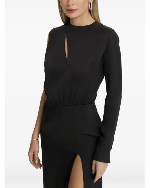 Il Volo Black Cut-Out Slit Maxi Dress