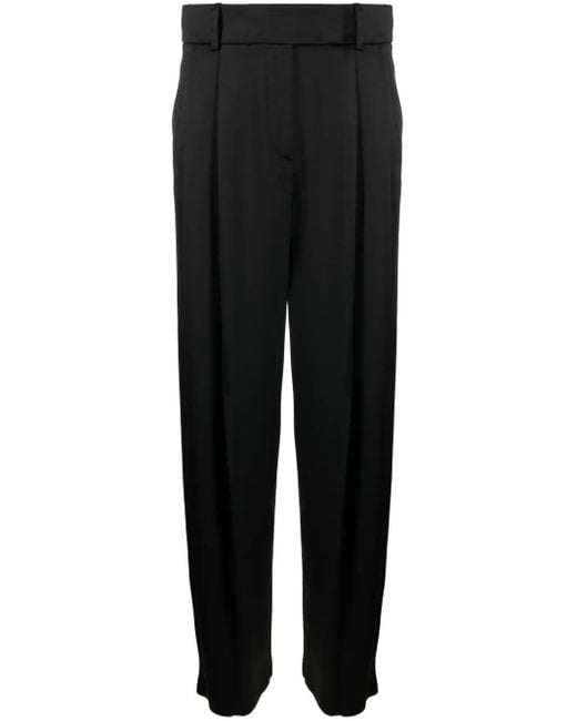 Armani PleatDetail WideLeg Silk Trousers in Black Lyst UK — free download