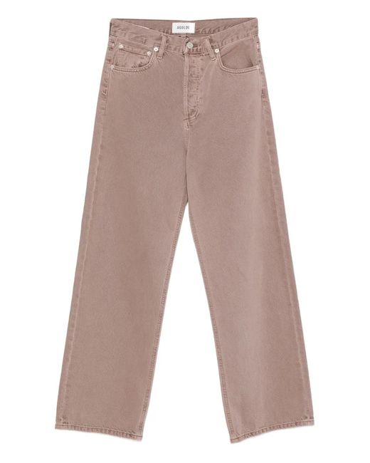 Agolde Natural Button-Fly Denim Jeans