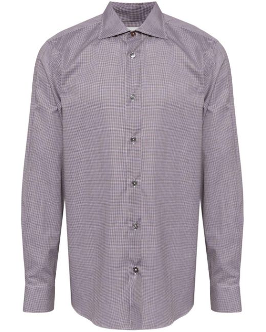 Paul Smith Purple Gingham Cotton Shirt for men