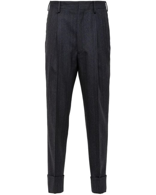 Prada Blue Wool Tailored Trousers for men