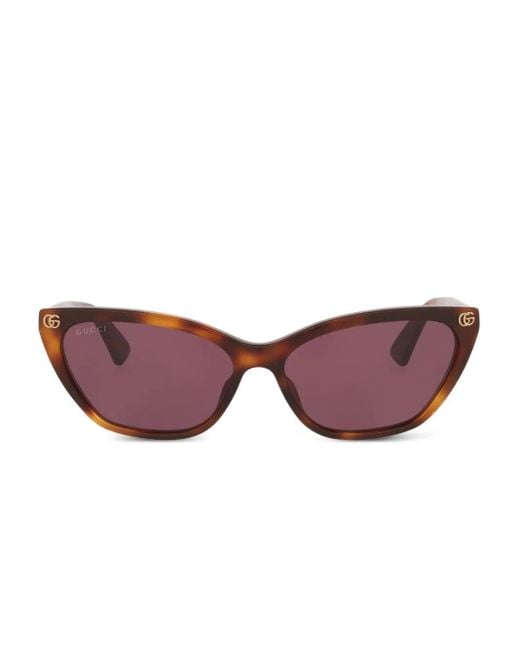 Gucci Purple Logo-Detail Cat-Eye Sunglasses