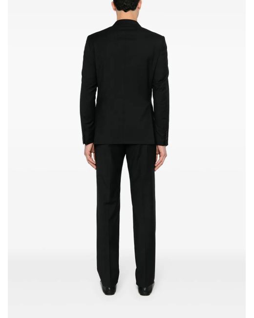 Tagliatore Black Wool Double-Breasted Suit for men