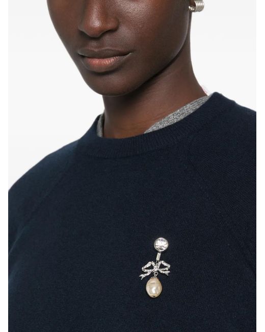 N°21 Blue Crystal-Embellished Raglan-Sleeve Sweater