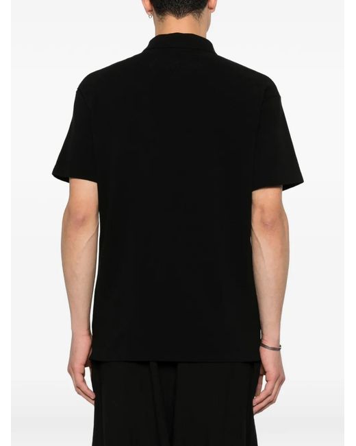 Yohji Yamamoto Black Point-Collar Polo Shirt for men
