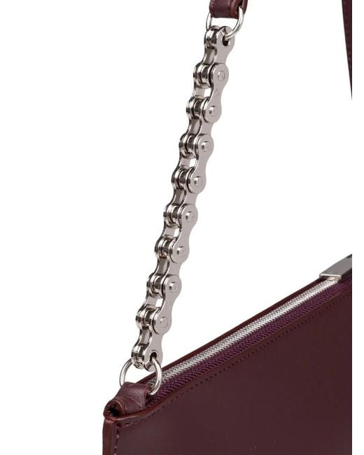 Off-White c/o Virgil Abloh Purple Jitney Flat Leather Shoulder Bag