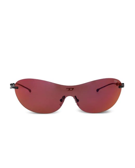 DIESEL Iconic Rimless Shield Sunglasses in Red for Men | Lyst UK