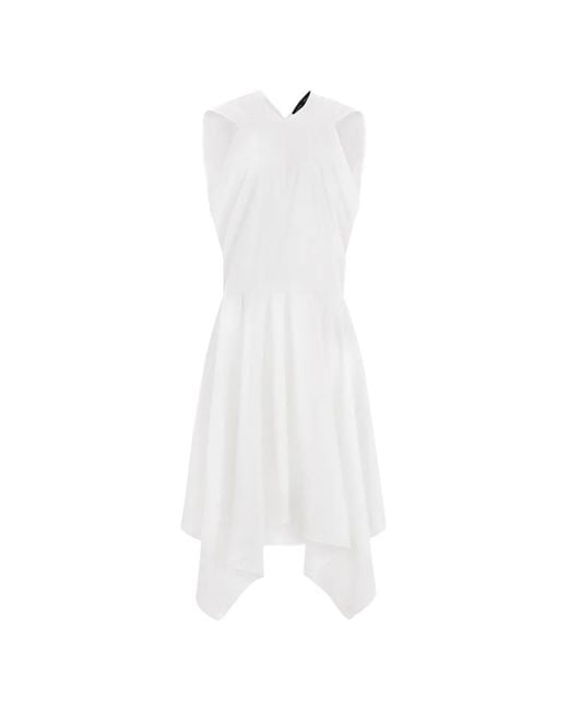 Proenza Schouler White Sybella Handkerchief-Hem Midi Dress