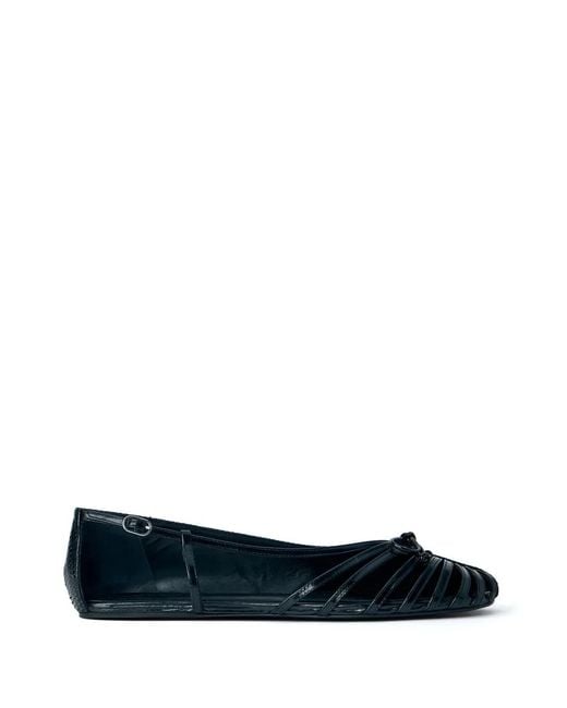Abra Blue Strappy Open-Toe Ballet Flats
