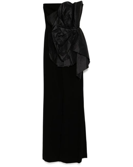 Saiid Kobeisy Black Voluminous Draped Moulage Jumpsuit