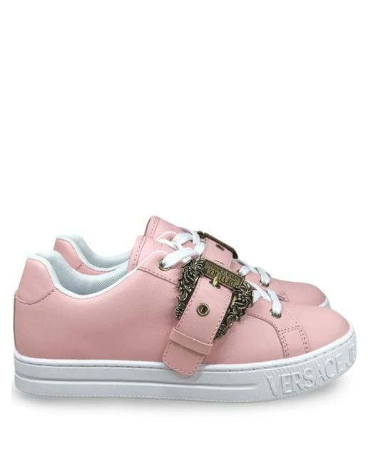 Versace Jeans Couture Pink Baroque-Buckle Sneakers
