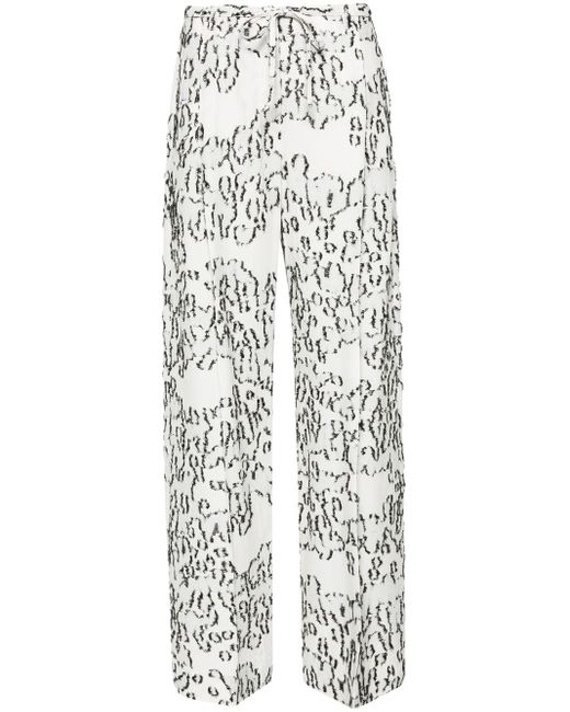 Pantaloni Pamir con stampa grafica di Christian Wijnants in White