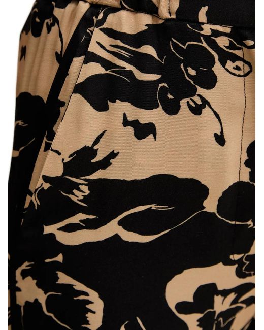 SIMONA CORSELLINI Black Floral-Print Palazzo Pants