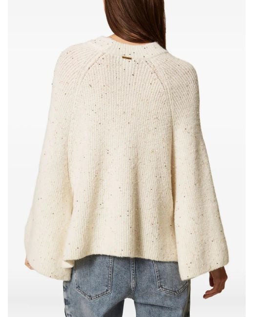 Pull À Sequins Et Manches Amples Twinset en coloris Natural