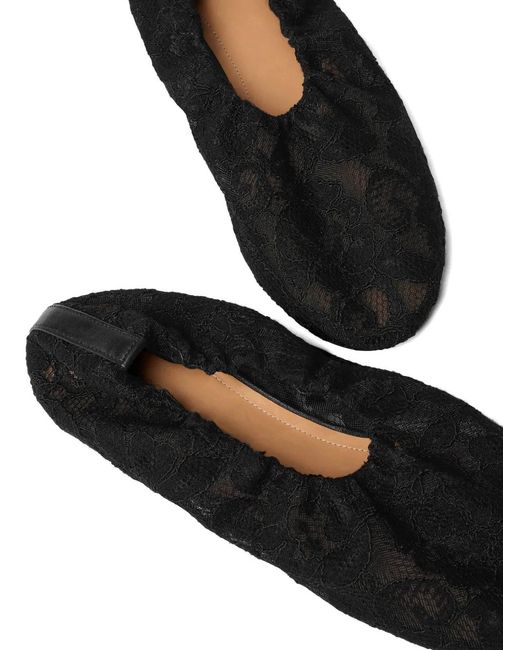Odissi Black Aicha Lace Ballet Flats