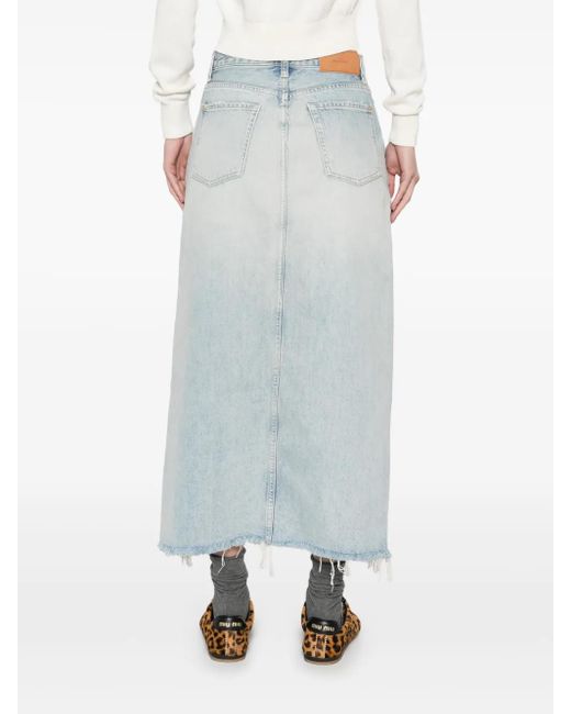 7 For All Mankind Blue Midirock aus Denim