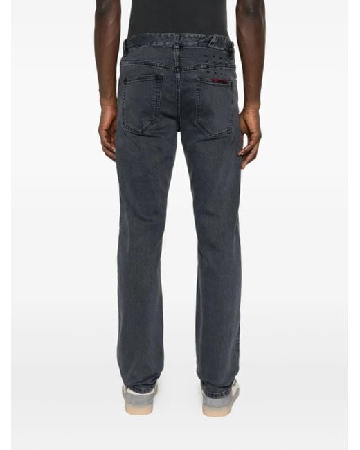 Ksubi Gray Button-Fly Straight Jeans for men