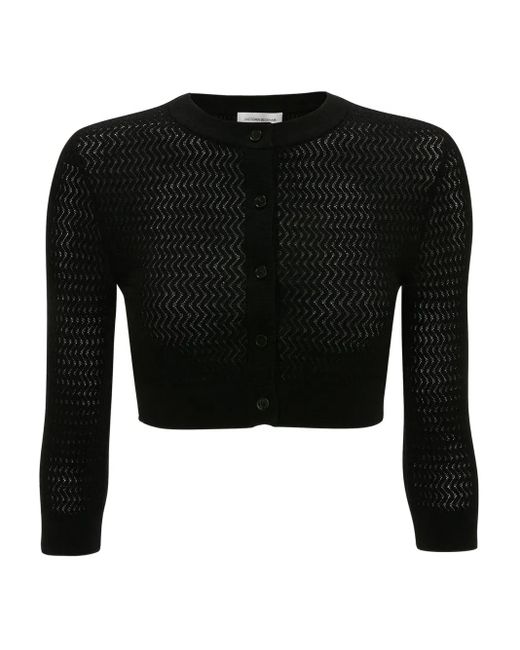 Victoria Beckham クロップドスリーブ カーディガン Black
