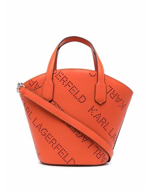 Karl Lagerfeld K/punched Tote Bag in Orange Lyst