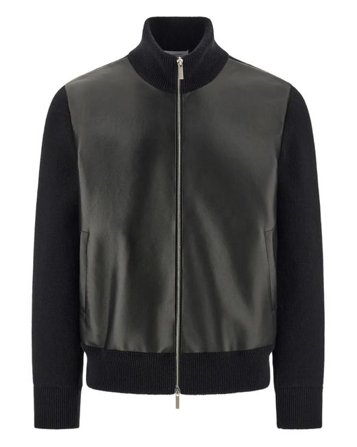 Ferragamo Black Leather Jacket for men