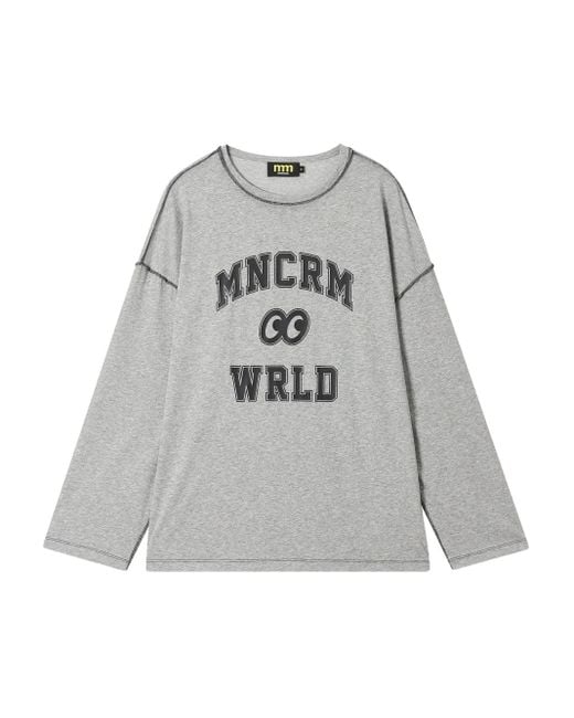 Mini Cream Gray Graphic-Print Cotton Top