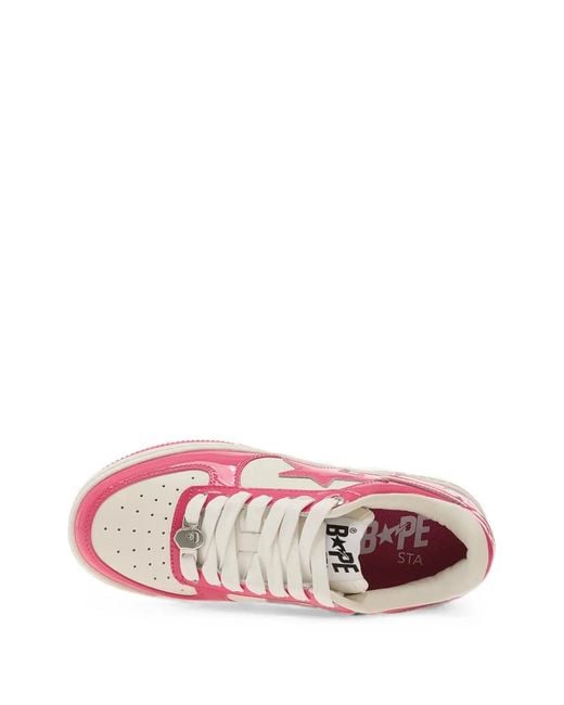 A Bathing Ape Pink Bape Sta 1 Patent Leather Sneakers