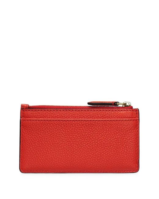 Mulberry Red Continental Grained Card Holder