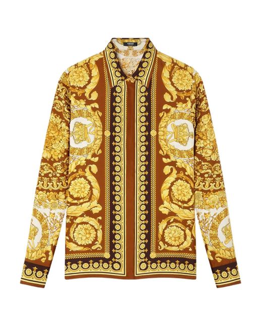 Versace 'barocco' Shirt in het Yellow