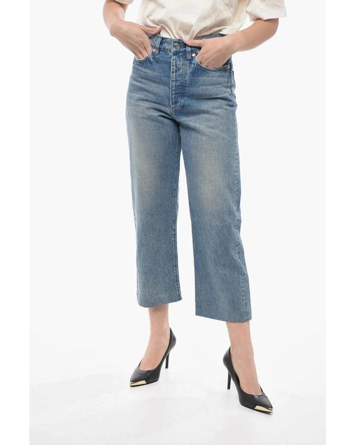 Tanaka Blue Wide-Leg Cropped Jeans