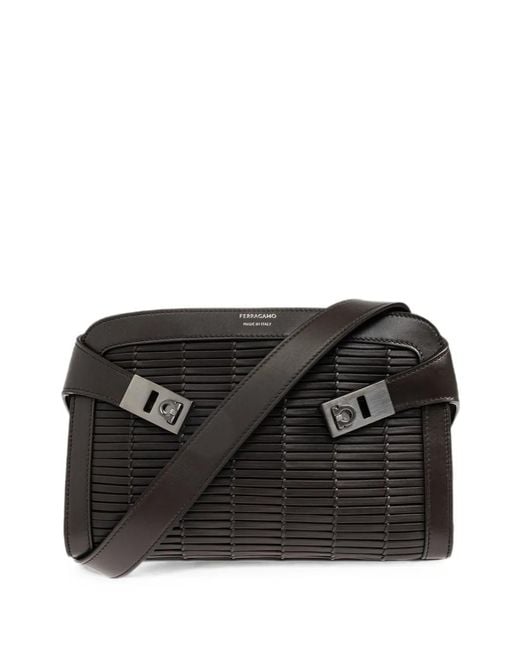 Ferragamo Black Hug Crossbody Bag for men