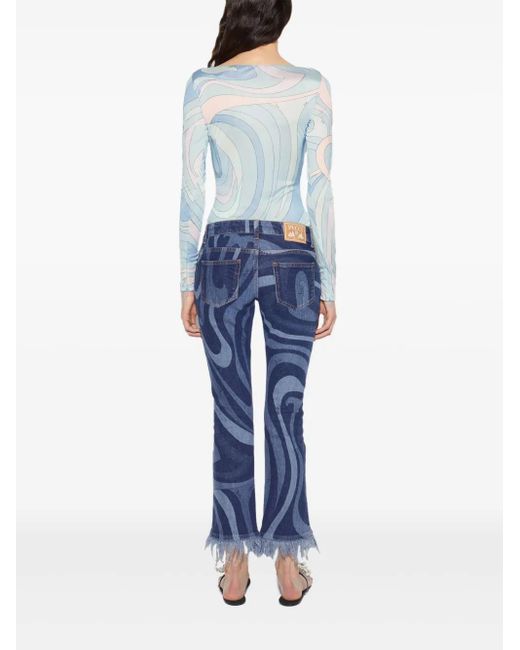 Emilio Pucci Marmo プリント ジーンズ Blue