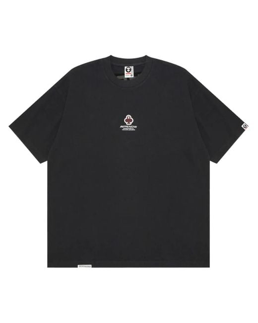 Aape By A Bathing Ape Black Moonface Clover T-Shirt for men