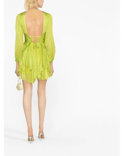 Maria Lucia Hohan Alara ラッフル ミニドレス Green
