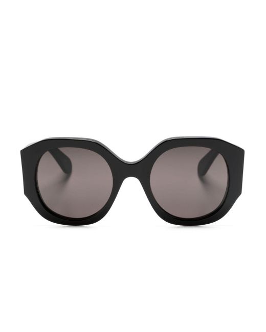 Chloé Black Runde Sonnenbrille im Oversized-Look