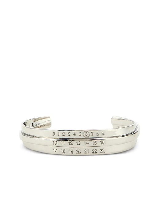 MM6 by Maison Margiela White Numerical-Engraved Cuff Bracelet