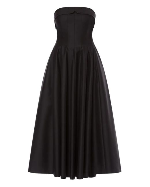 Abito Midi Senza Spalline Con Gonna Svasata di Alberta Ferretti in Black