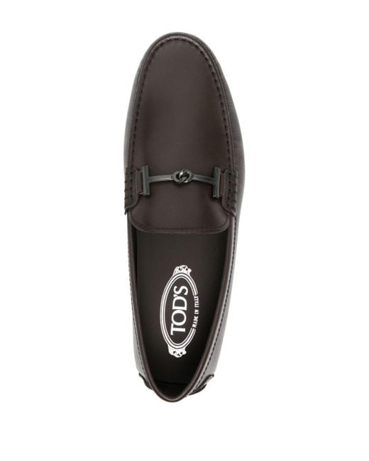 Tod's Gray T Ring City Gommino Loafers for men