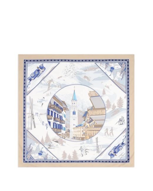 Marinella Blue Printed Scarf for men