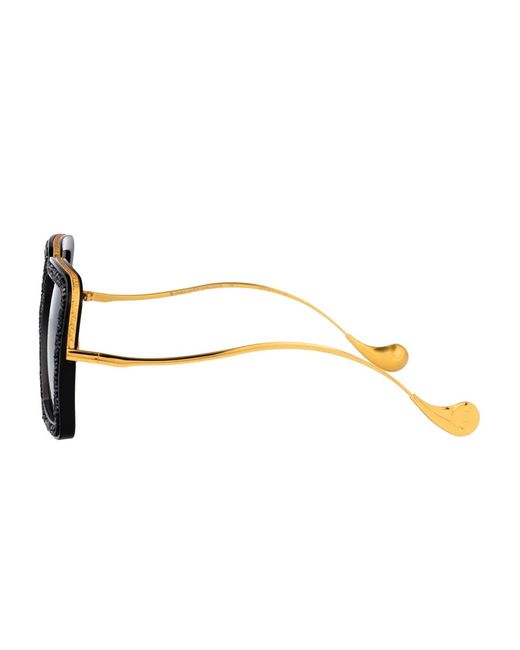 Anna Karin Karlsson Black Beaming Sky Crystal-Embellished Square Sunglasses for men