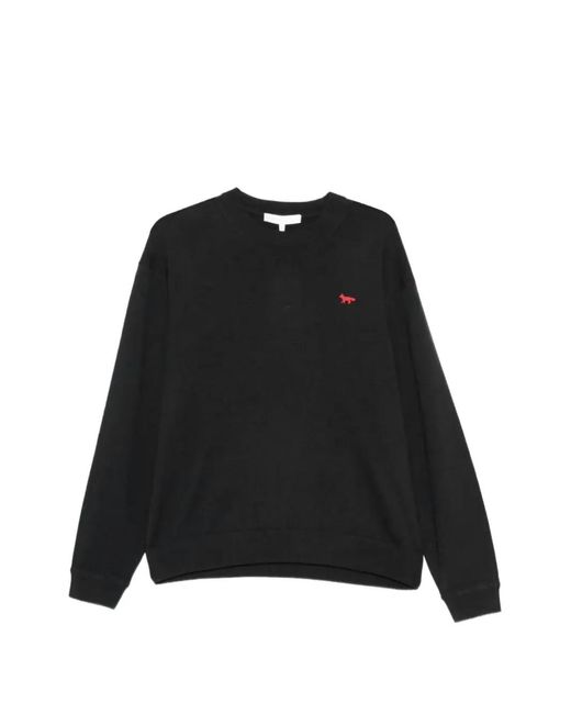 Maison Kitsuné Black Fox-Patch Sweater for men