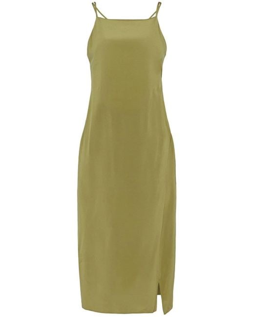 Equipment Belted Silk Slip Dress in Green Lyst