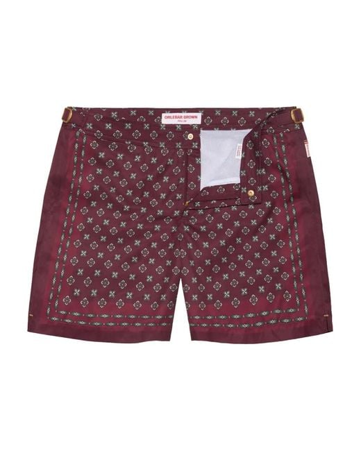 Orlebar Brown Red Bulldog Printed Swim Shorts for men