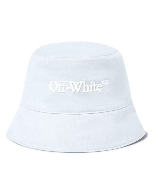 Cappello bucket Bookish Drill con ricamo di Off-White c/o Virgil Abloh in White