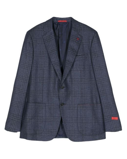 Isaia Blue Single-breasted Blazer for men