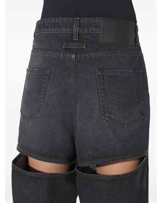 Jean Paul Gaultier Black Cut-Out-Detail Cotton Jeans