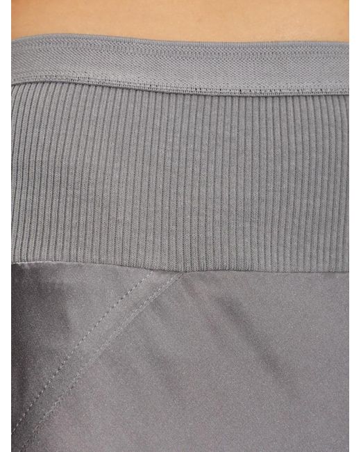 Rick Owens Gray Elasticated-Waistband Satin-Finish Midi Skirt
