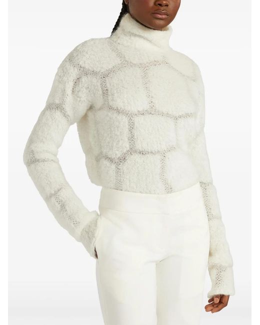 Genny White Chunky-Knit Jumper