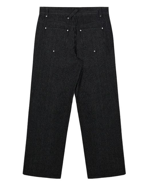 Protémoa Black Pinstripe Wide-Leg Jeans