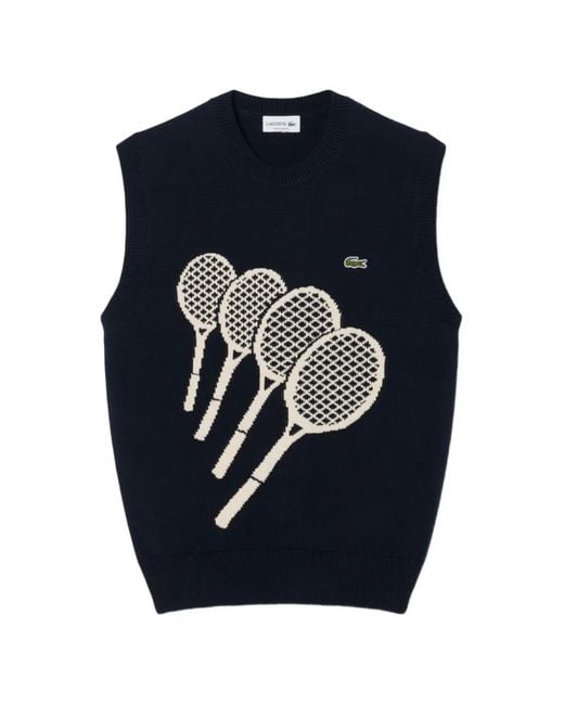 Lacoste Blue Débardeur À Détails De Raquettes for men