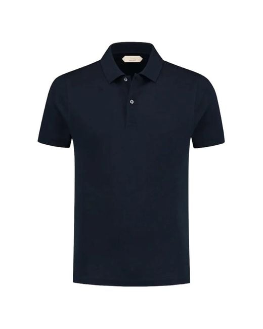 Aurélien Blue Pique-Knit Short-Sleeve Polo Shirt for men